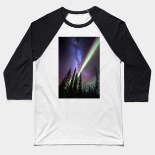 Milky way and the Aurora Borealis (C022/8448) Baseball T-Shirt